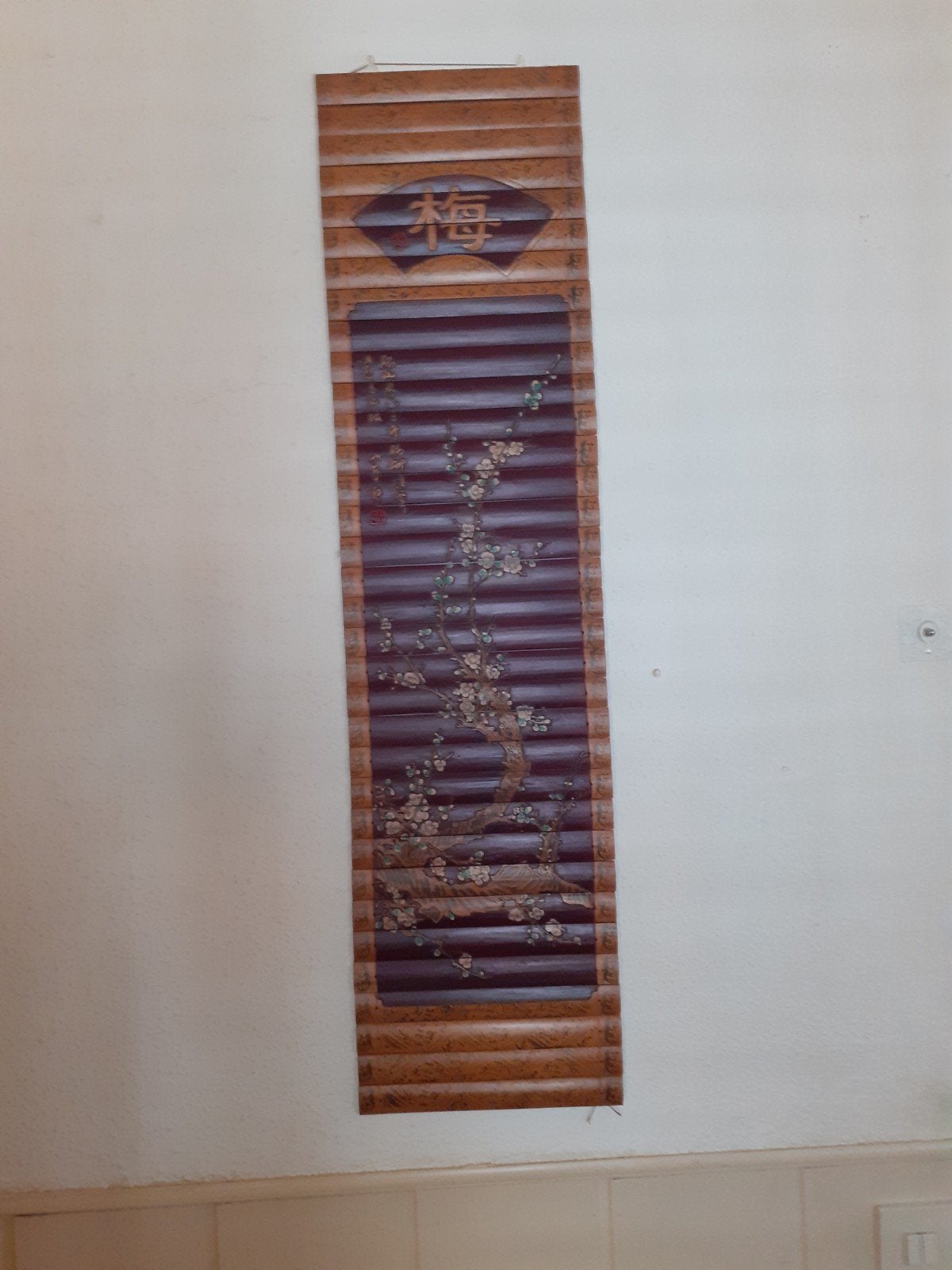 Unieke houten Chinese rol met kersenbloesem, Antiek en Kunst, Kunst | Niet-Westerse kunst, Ophalen of Verzenden