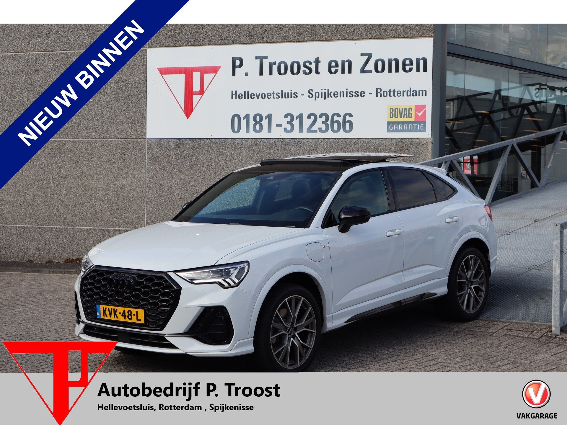 Audi Q3 Sportback 45 TFSI e 3x S-Line/Panoramadak/Stoelverwa, Auto's, Audi, 12 maanden, Gebruikt, Leder en Stof, Wit