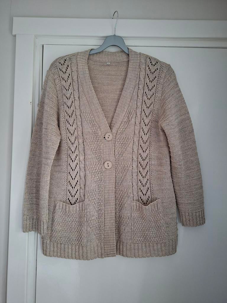 Zandkleur ajour vest XL, Kleding | Dames, Truien en Vesten, Ophalen of Verzenden, Zo goed als nieuw, Maat 46/48 (XL) of groter