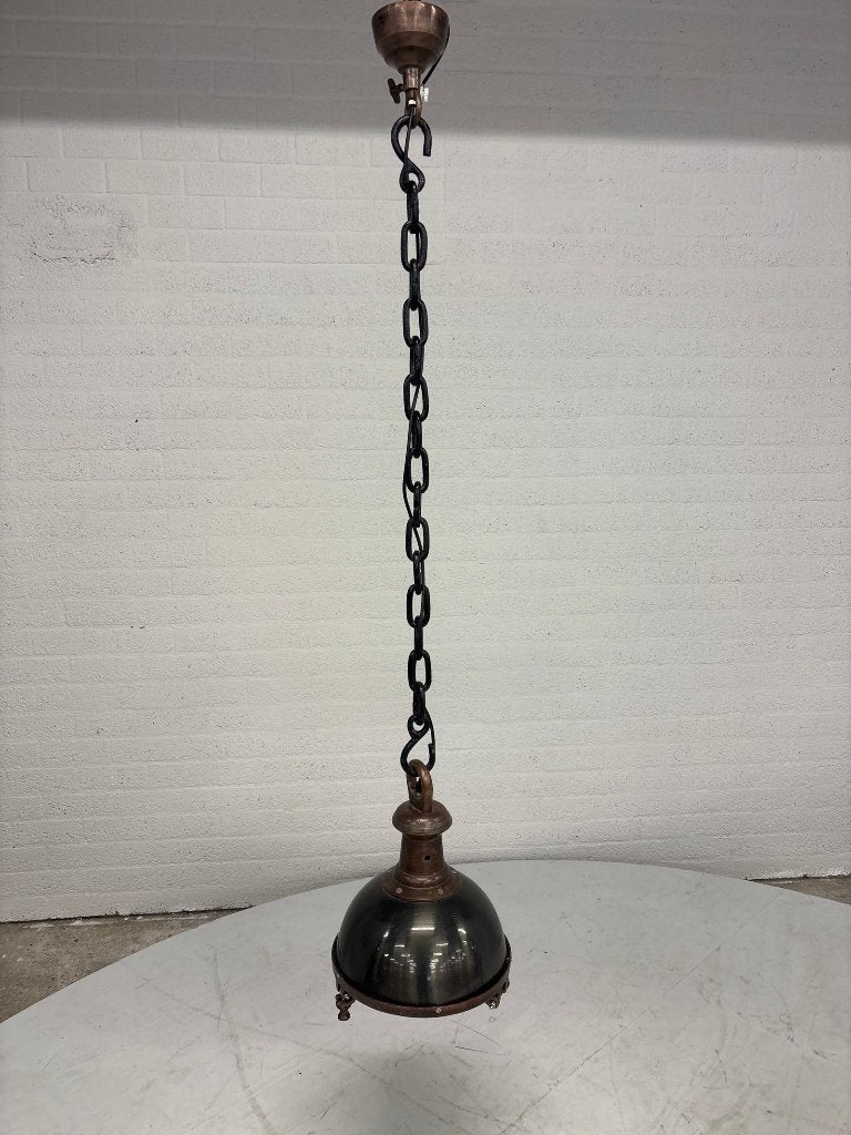 Industriële hanglamp met ketting, Gebruikt, N.v.t., N.v.t., Ophalen of Verzenden