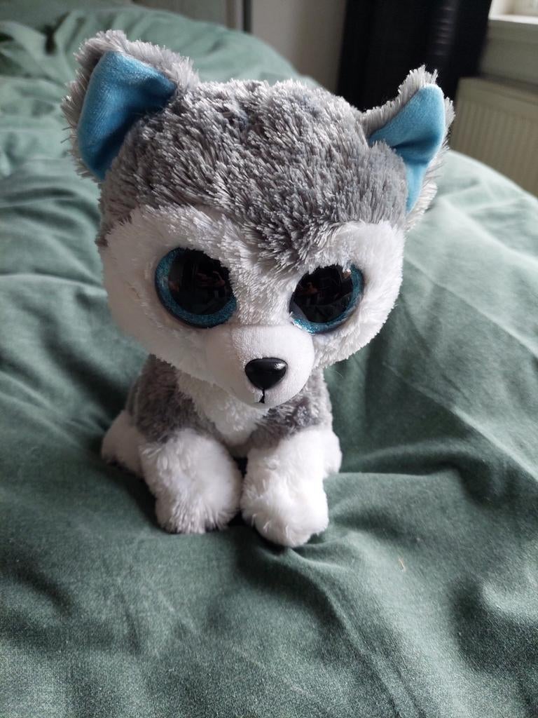 Ty Beanie Boo Husky knuffel - Zo goed als nieuw, Grijs, Klein (minder dan 20 cm), Ty, Hond