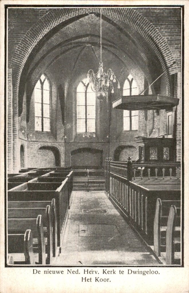 Dwingeloo - Ned. Herv. Kerk - Het Koor, Ophalen of Verzenden, Voor 1920, Ongelopen, Drenthe