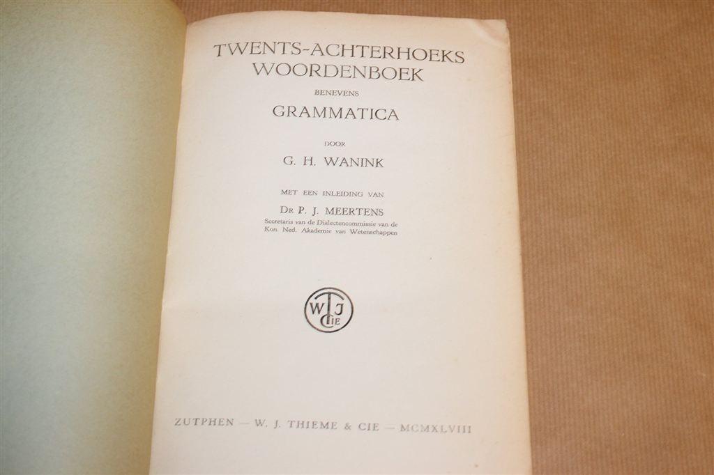Twents-Achterhoeks Woordenboek — Wanink [1948], Ophalen of Verzenden, Gelezen