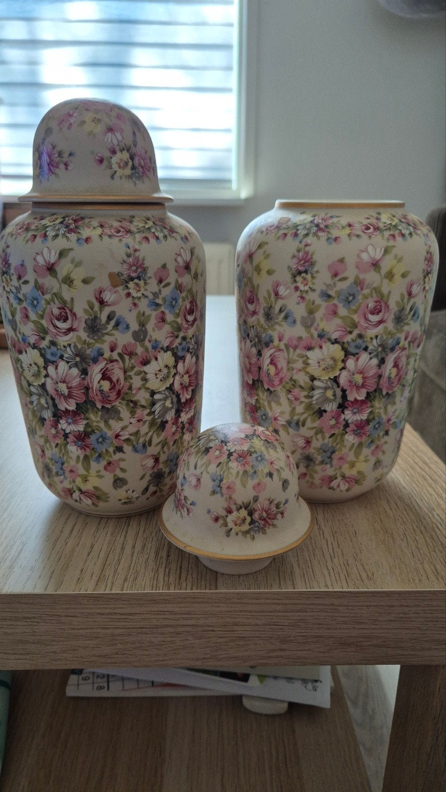 Vintage Cerâmica Ibis Aveiro Portugal Bloemen Vazen Set, Ophalen