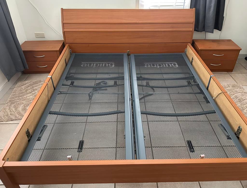 Bed ombouw 1.80m x 2.00m gratis, Ophalen, Gebruikt, Bruin, Tweepersoons