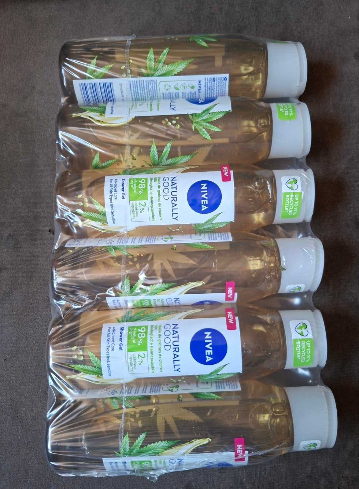 NIVEA Naturally Good Douchegel Hennepzaadolie (6x 300ml), Ophalen of Verzenden, Nieuw, Bad & Douche