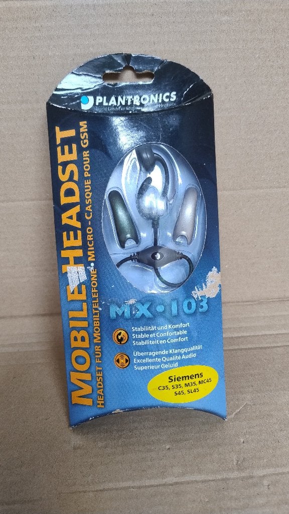 Plantronics MX-103 Headset voor Siemens tobiele telefoons, Zwart, Overige merken, Ophalen of Verzenden, Zo goed als nieuw