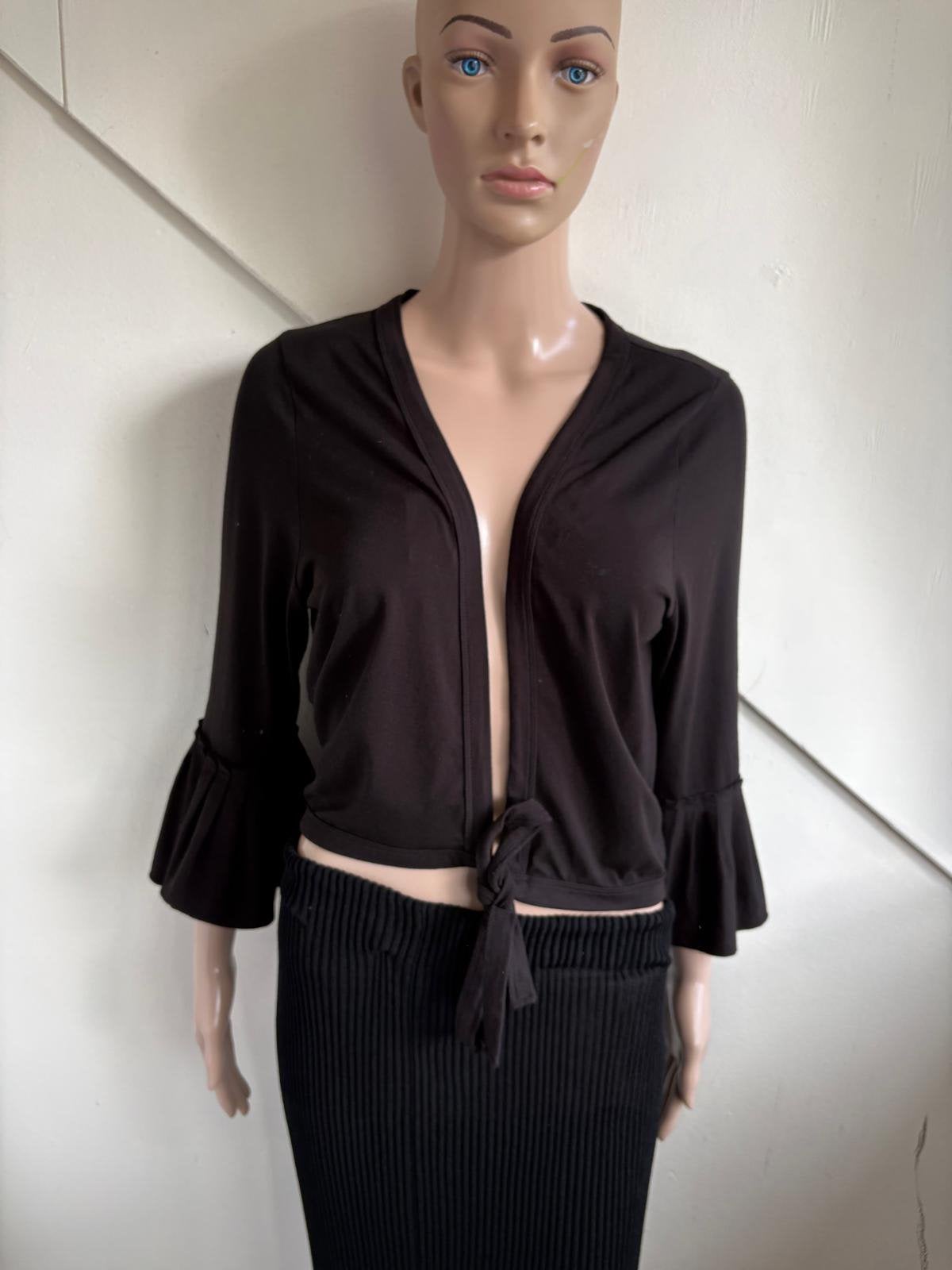 Yoek bolero jasje zwart maat L knoopvestje, Zwart, Maat 42/44 (L), Ophalen of Verzenden, Zo goed als nieuw