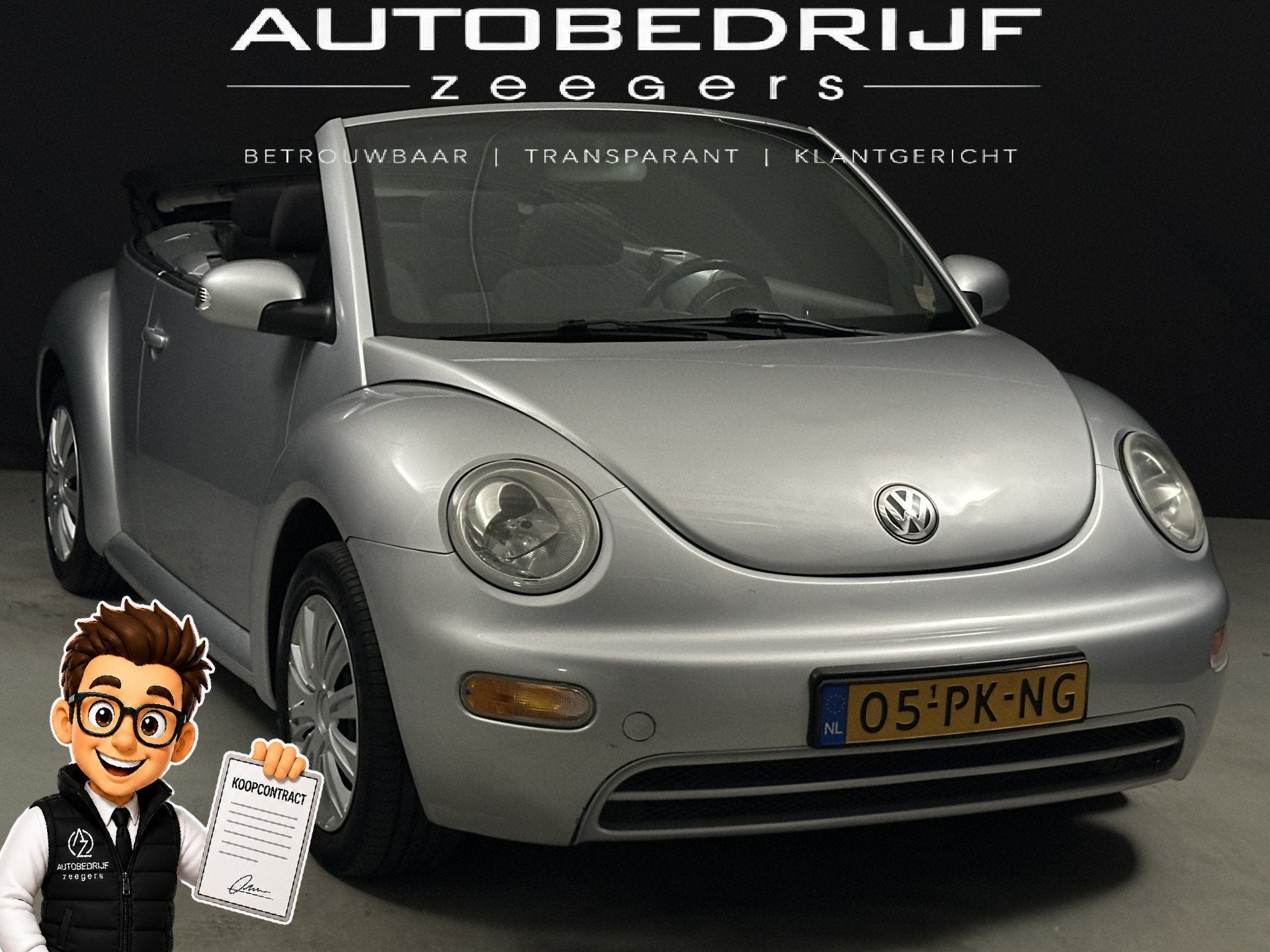 Volkswagen New Beetle Cabriolet 1.6 *NAP* (bj 2004), Auto's, Stof, Gebruikt, Beetle (Kever), 4 cilinders
