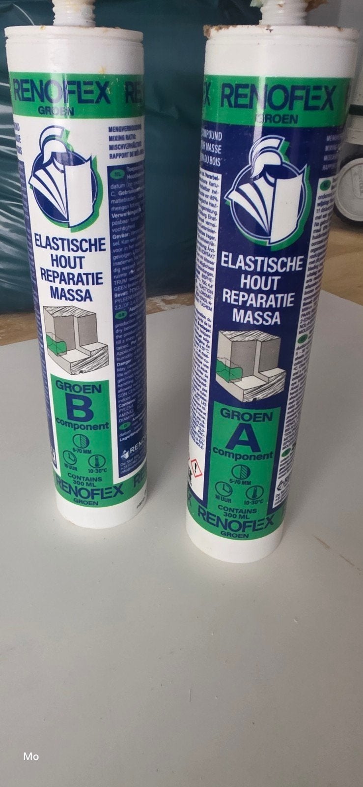 Renoflex Elastische Houtreparatiemassa - g A & B (8 stuks, Ophalen of Verzenden
