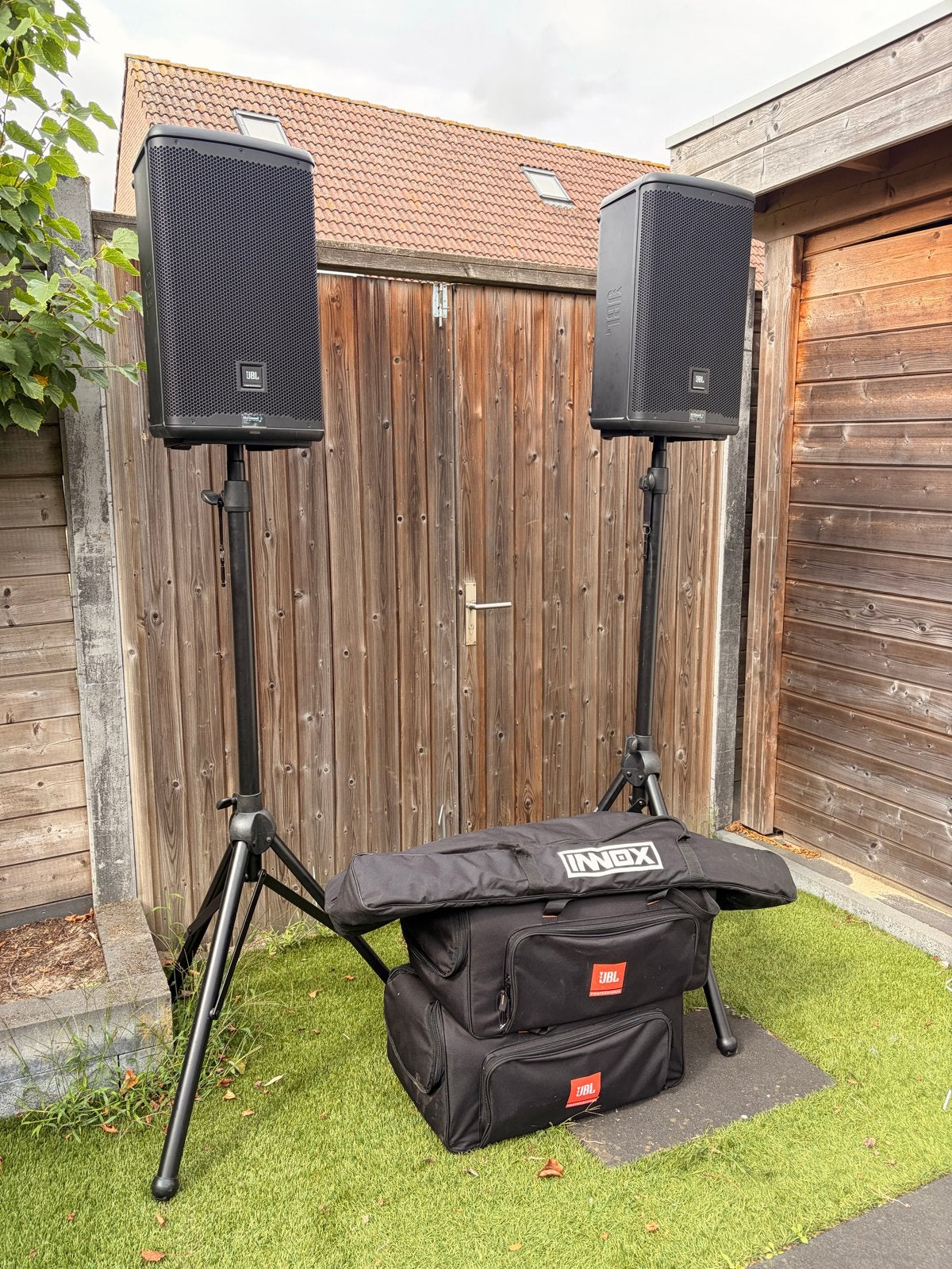 JBL EON710 Speakerset met statieven en tassen, 150 watt of meer, Inclusief kabels, JBL, Speakerset
