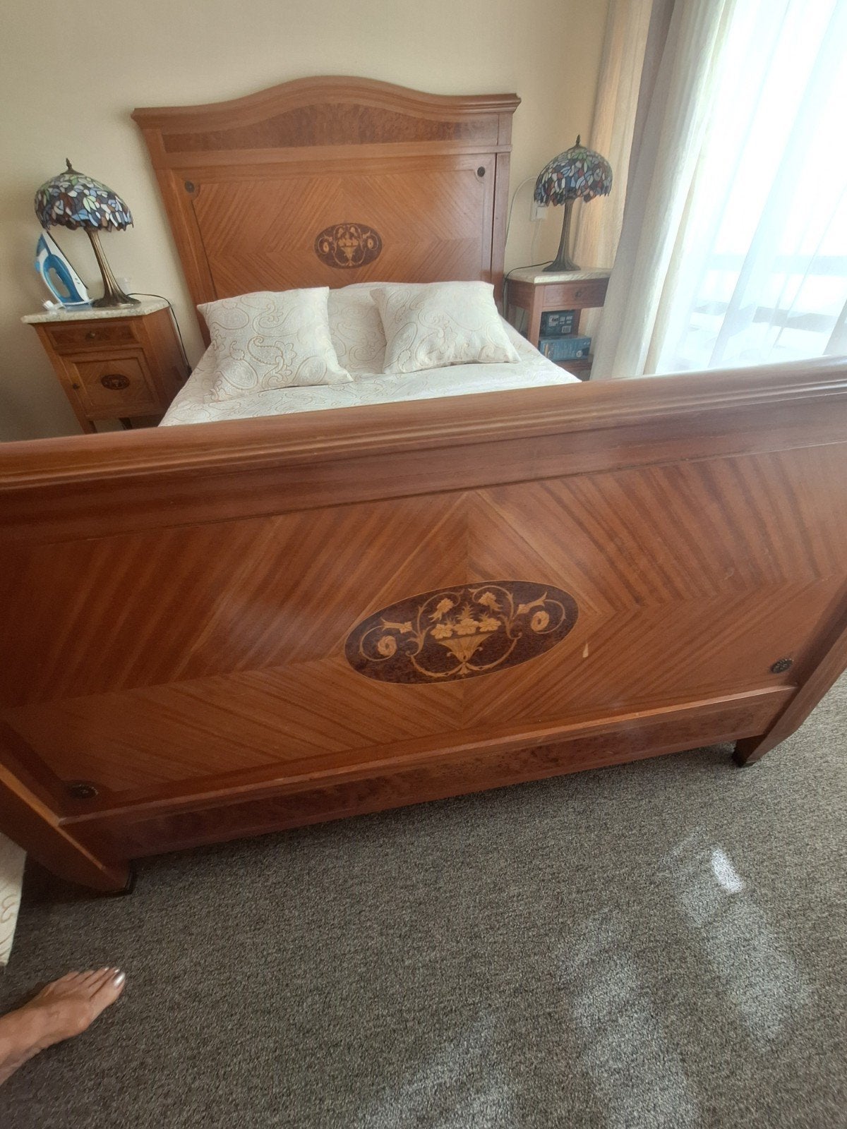 Antiek mahonyhouten bed 140 x 200, Ophalen