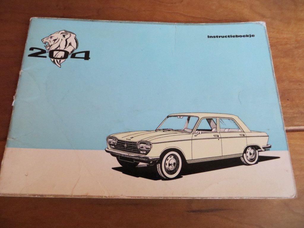 Instructieboek Peugeot 204, 204 Break 1974, zeer mooi!, Auto diversen, Handleidingen en Instructieboekjes, Ophalen of Verzenden