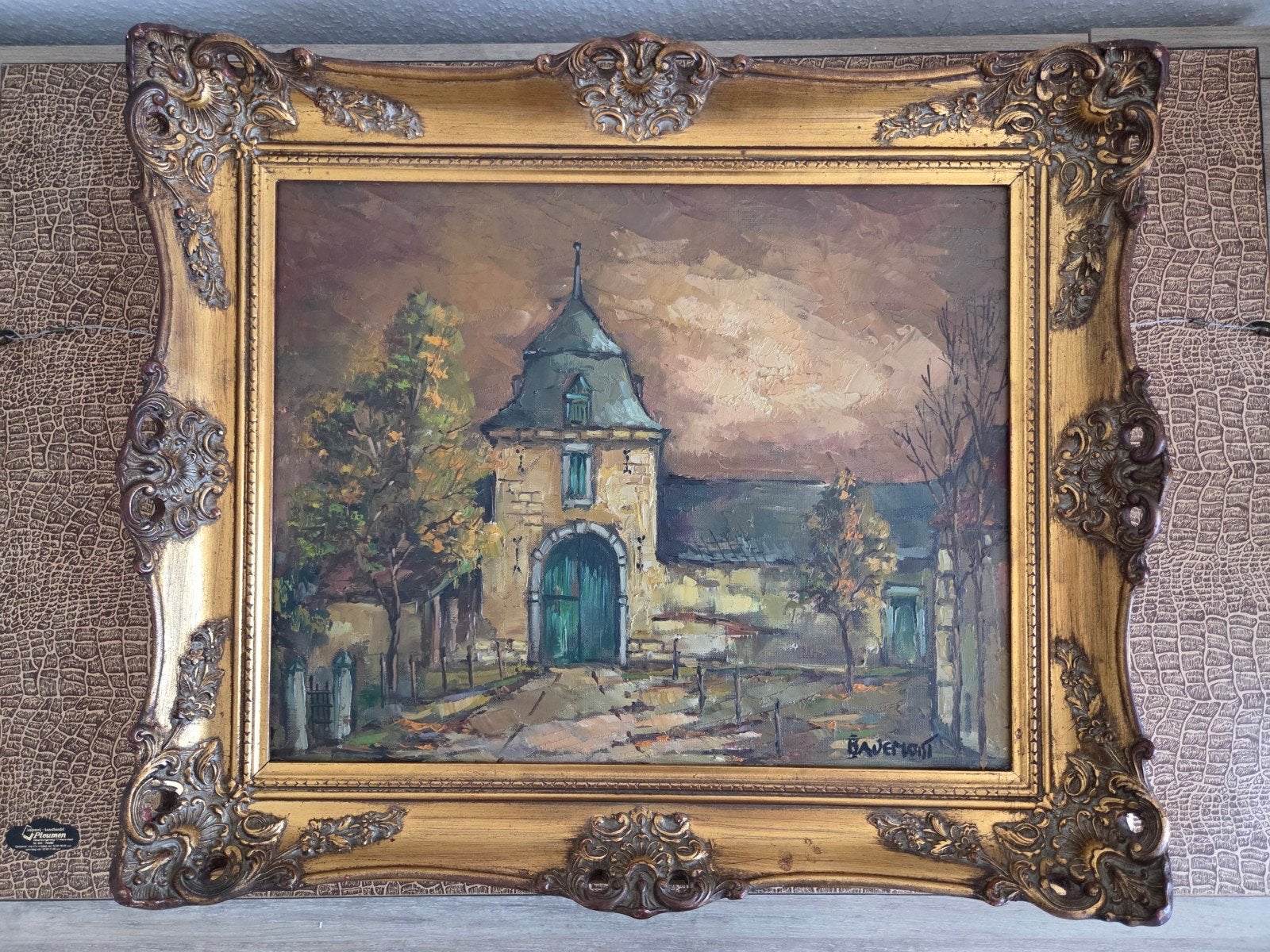 Olieverfschilderij van een kasteel of toren, Ophalen