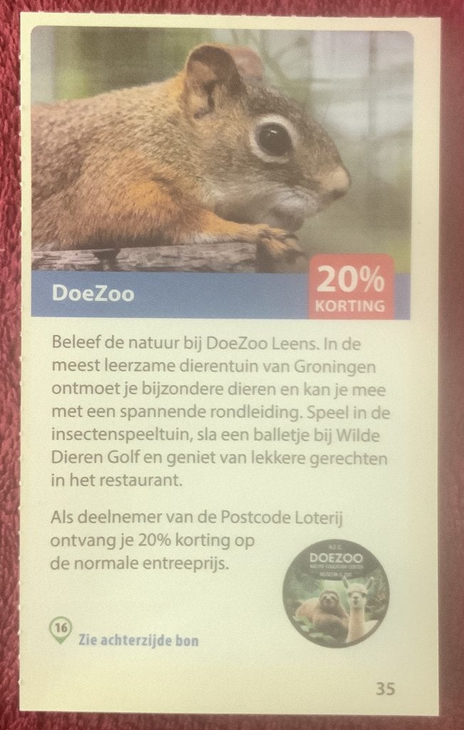 DoeZoo Dierentuin in Leens Voordeelbon, Drie personen of meer, Dierentuinbon