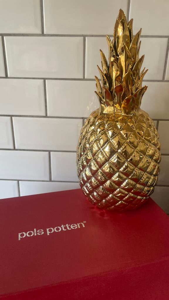 Pols Potten gouden ananas porselein design decoratie - NIEUW, Huis en Inrichting, Ophalen, Nieuw, Rond, Overige materialen