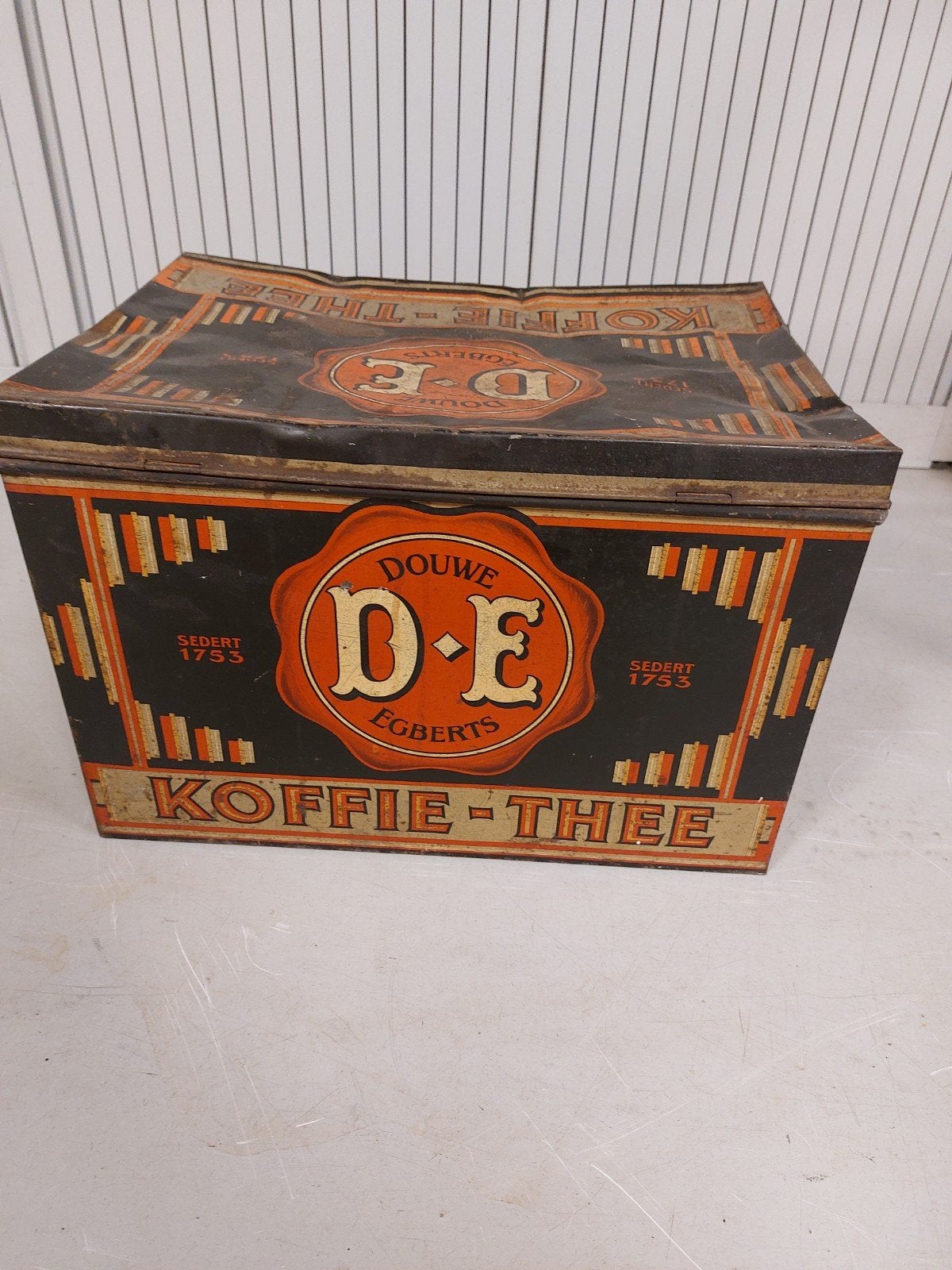Vintage Douwe Egberts Koffie-Thee Blik - Groot Formaat, Ophalen of Verzenden