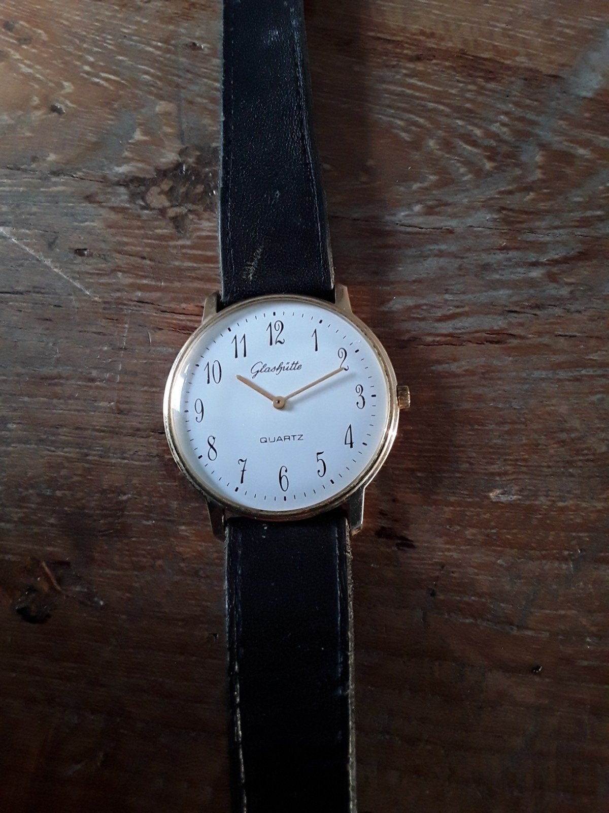 Glashütte Quartz Horloge - Klassiek Design, Ophalen of Verzenden, Gebruikt, Leer, Overige merken