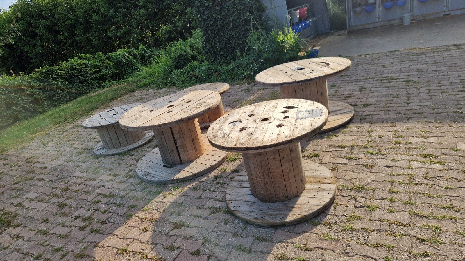5x Houten kabelhaspels - Diverse maten, 45 tot 60 cm, Gebruikt, Rond, Ophalen of Verzenden