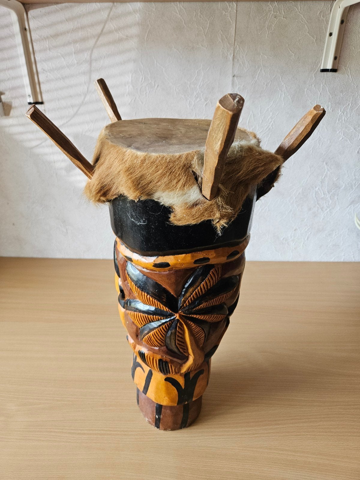 Afrikaanse Kpanlogo trom, Hout, Afrika, Overige typen, Handgemaakt