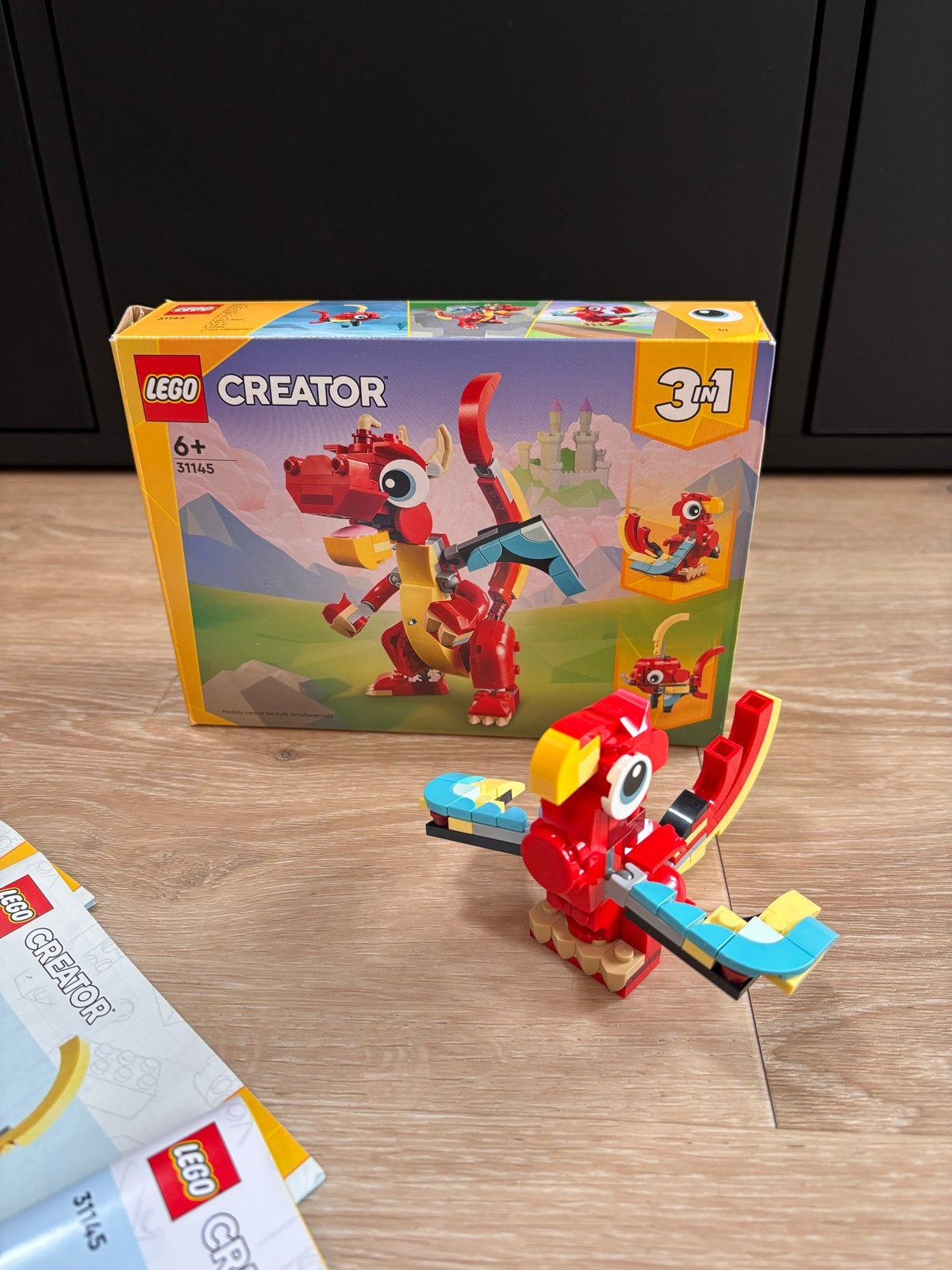 LEGO Creator 31145 Rode Draak 3-in-1 set, Lego, Ophalen of Verzenden, Zo goed als nieuw, Compleet