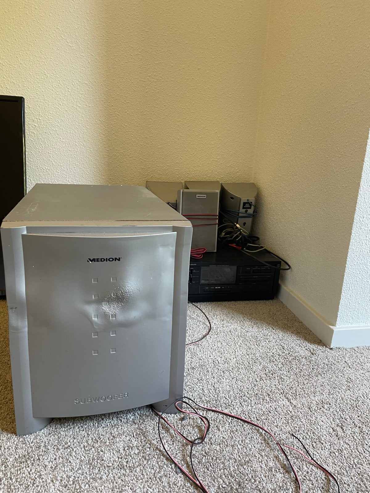 Medion Subwoofer en speaker met Philips Versterker, Basreflex, Ophalen, Gebruikt, Speakerset