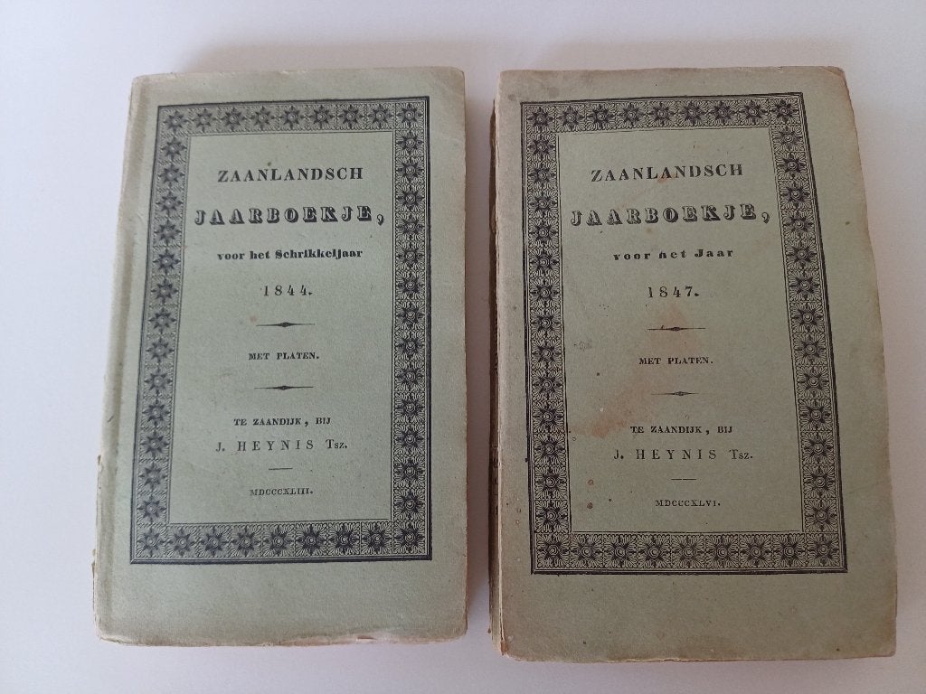 2x antiek zaanlandsch jaarboekje 1844 en 1847, Ophalen of Verzenden