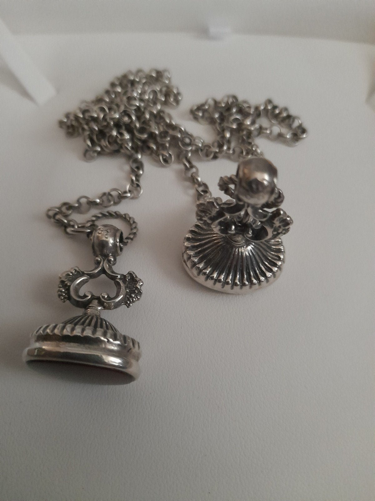 zilveren ketting met 2 stempels, Verzenden, Zilver