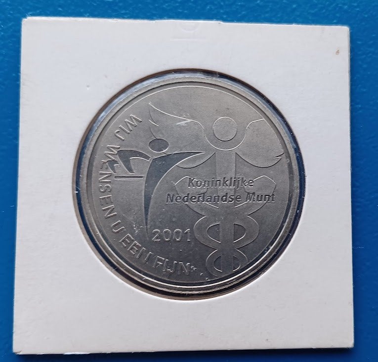 Penning Nederlandse Kon. Munt - Wij wensen U een fijn 2001, Postzegels en Munten, Penningen en Medailles, Verzenden, Overige materialen