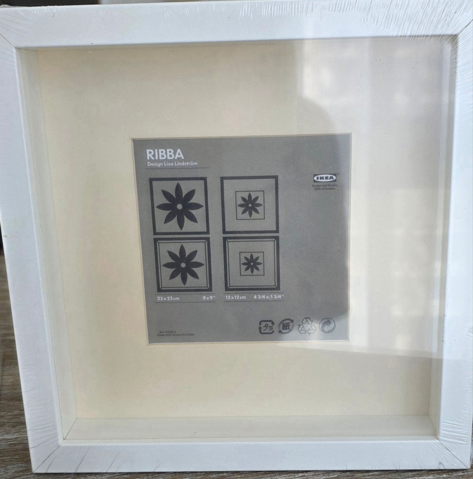 IKEA RIBBA fotolijst wit 23x23 cm met passe-partout (4x), Ophalen, Nieuw, Wit, Hout