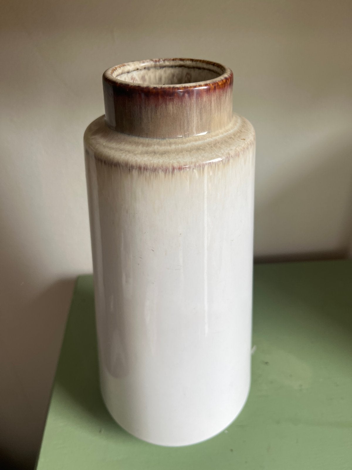 Vintage keramische vaas met druipglazuur, Ophalen