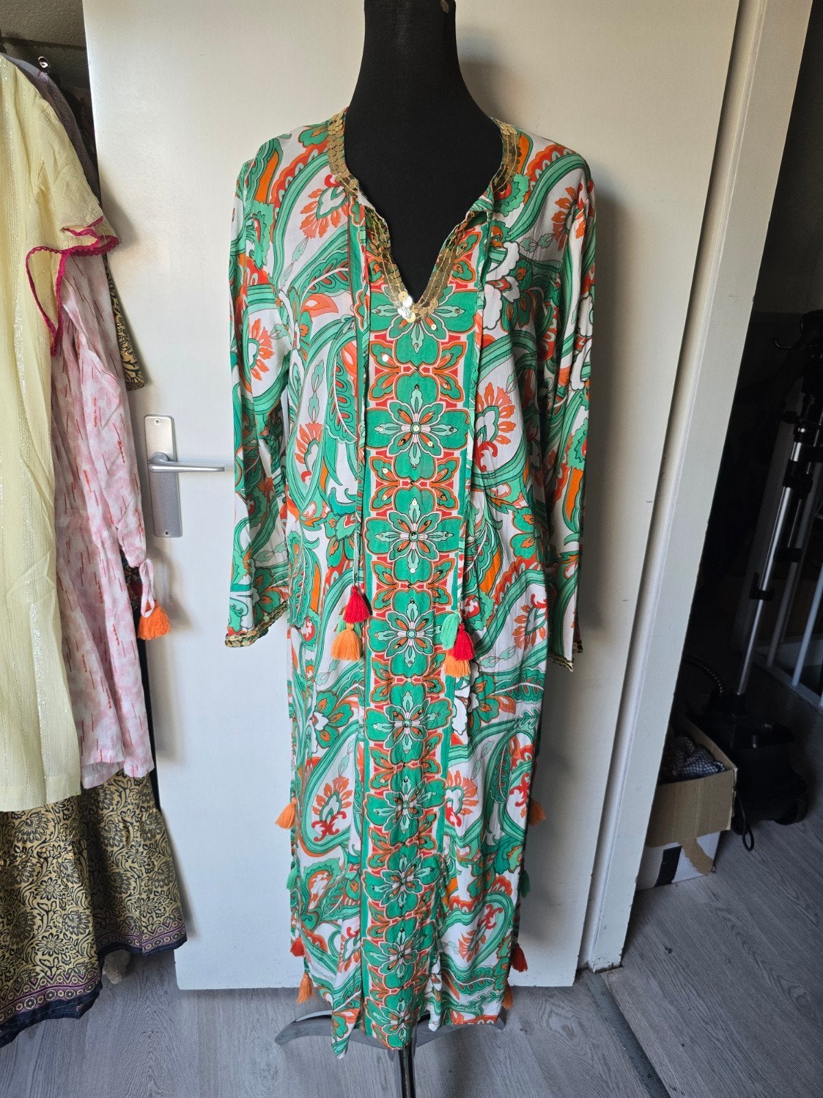 dames kaftan jurk miss june, Kleding | Dames, Maat 38/40 (M), Ophalen of Verzenden, Zo goed als nieuw, Miss june paris