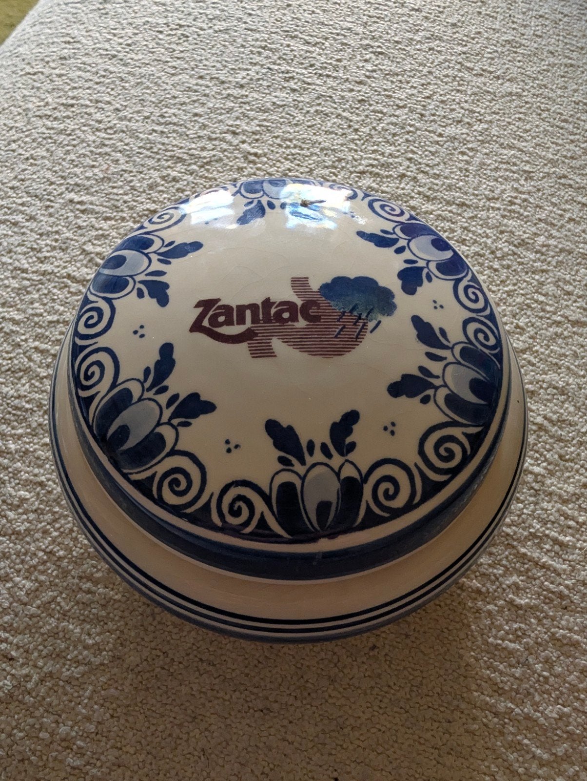 Zeldzame Delft Blauw Zantac Bonbonnière/Pot  Handgeschilderd, Ophalen of Verzenden
