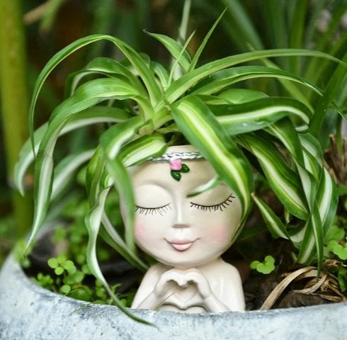 Bloempotje Meisje met handen in hartvorm, Tuin en Terras, Bloempotten, Kunststof, Rond, Ophalen of Verzenden, Binnen