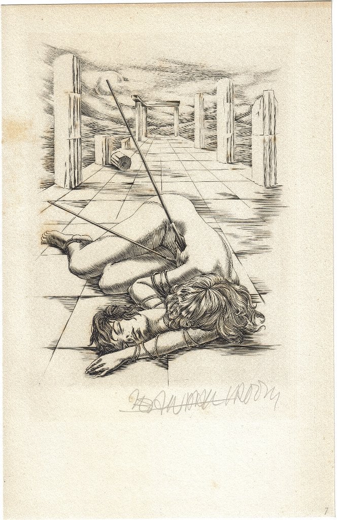 Jean-Paul Vroom gravure "Salomé Gedood" gesigneerd proefdruk, Ophalen, 1950 - 1999, Mythologie, Gravure