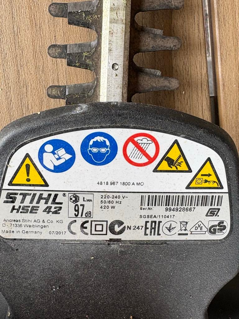 Stihl HSE 42 elektrische heggenschaar - Gebruikt, Ophalen, Gebruikt, Elektrisch