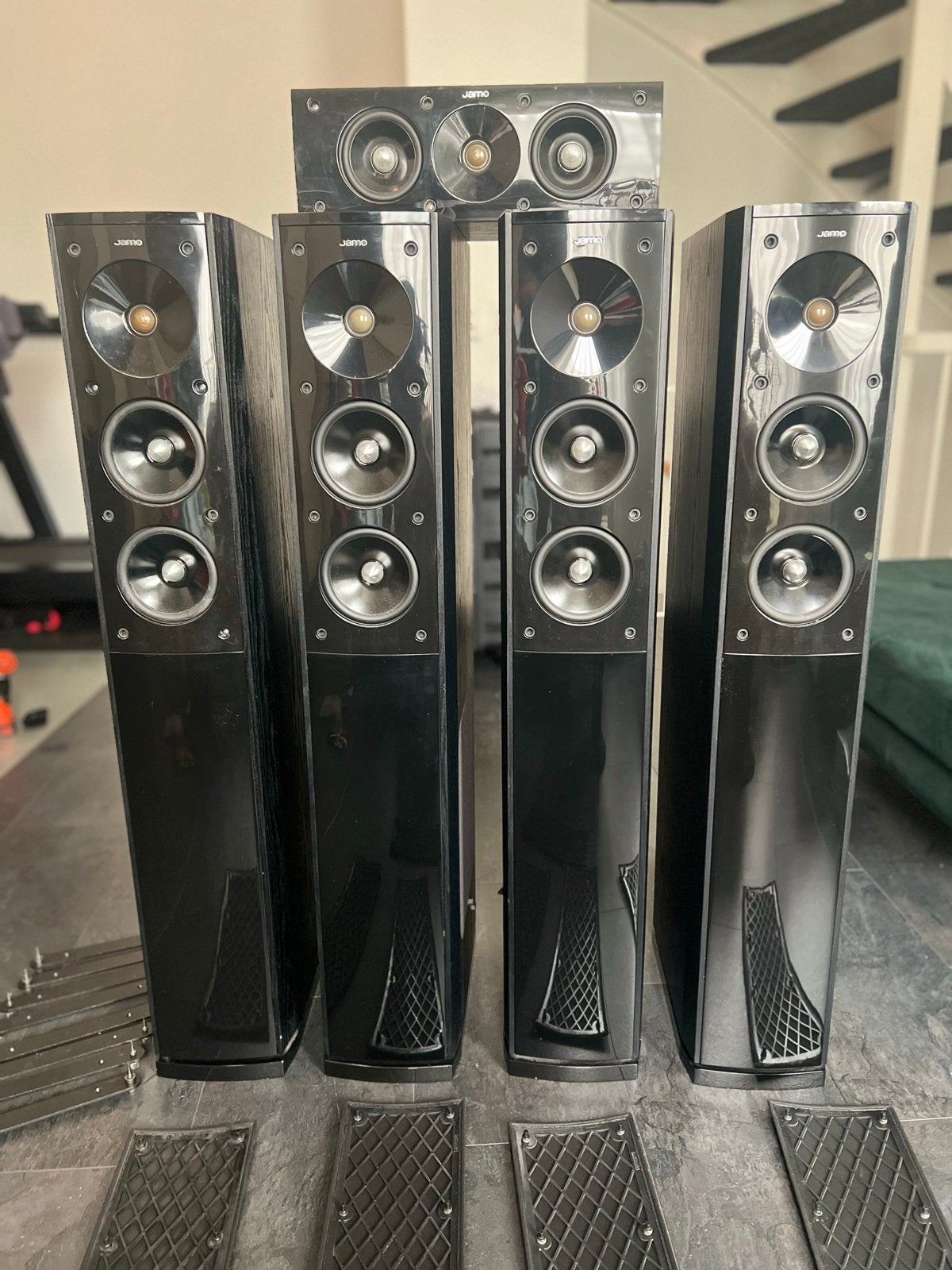 Jamo S606 HCS 5.0 Speakerset - Zwart Houtfineer/Pianolak, Audio, Tv en Foto, Ophalen, Gebruikt, Surroundset, Geschikt voor surround/home cinema