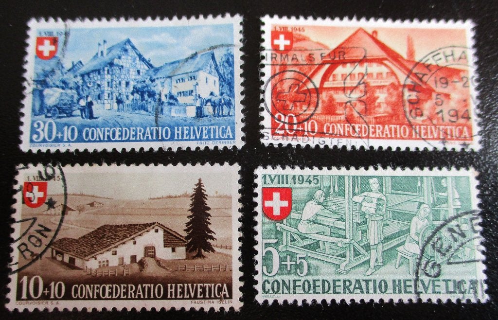 Zwitserland, serie Pro Patria, 1945, Verzenden, Gestempeld