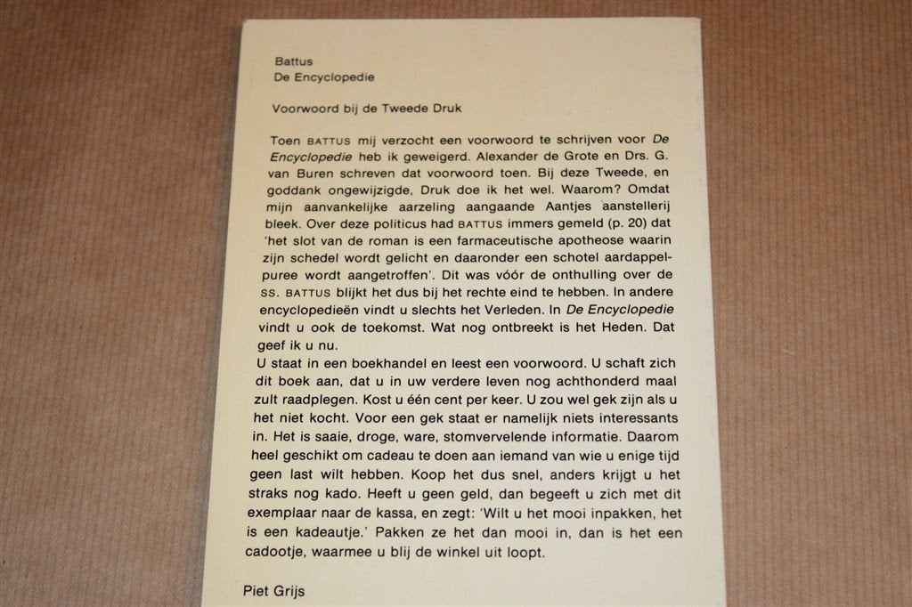 De Encyclopedie — Battus — Parodie op een Encyclopedie, Ophalen of Verzenden, Gelezen, Verhalen
