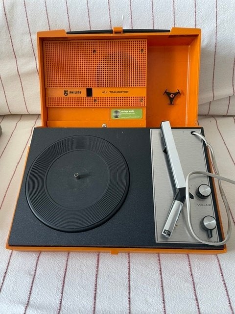 Vintage Philips koffer Platenspeler, Ophalen, Gebruikt, Platenspeler, Philips