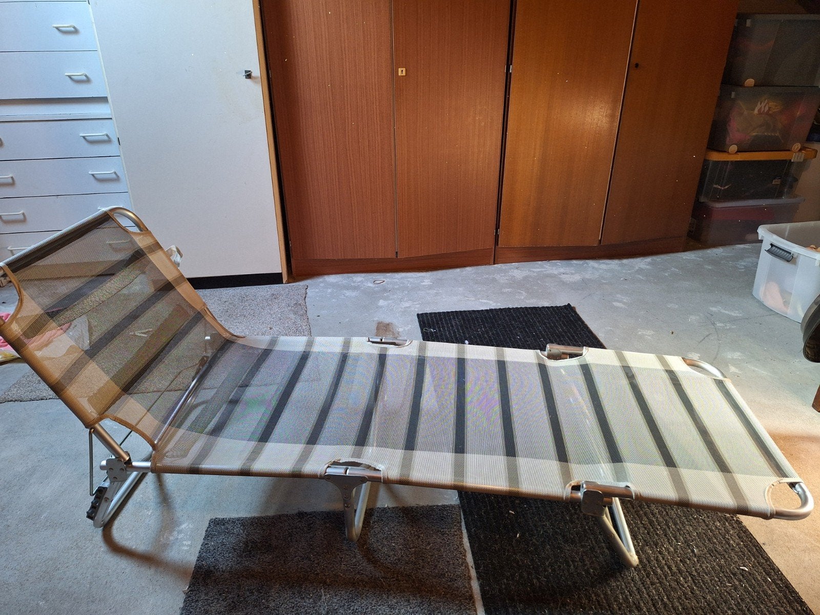ligbed, stretcher, zonnebed, Tuin en Terras, Ophalen, Zo goed als nieuw, Aluminium, Verstelbaar