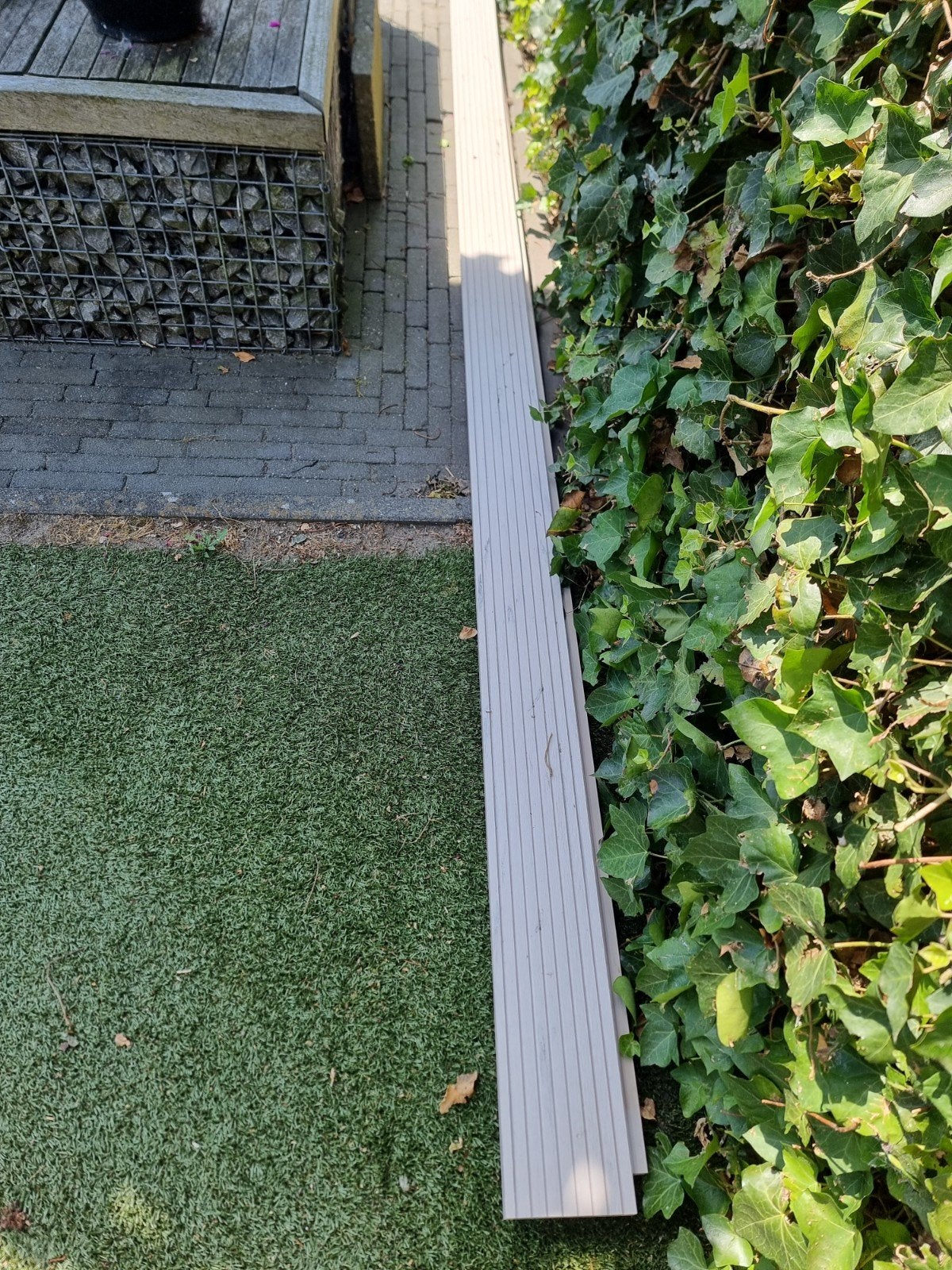 2 Composiet vlonderplanken steengrijs gevlamd 2.1x14cm 4m, Ophalen