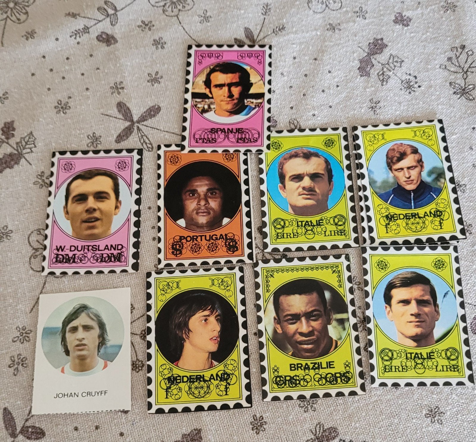 Johan Cruyff Pele...panini like plaatjes, Ophalen of Verzenden, Gebruikt, Buitenlandse clubs, Poster, Plaatje of Sticker