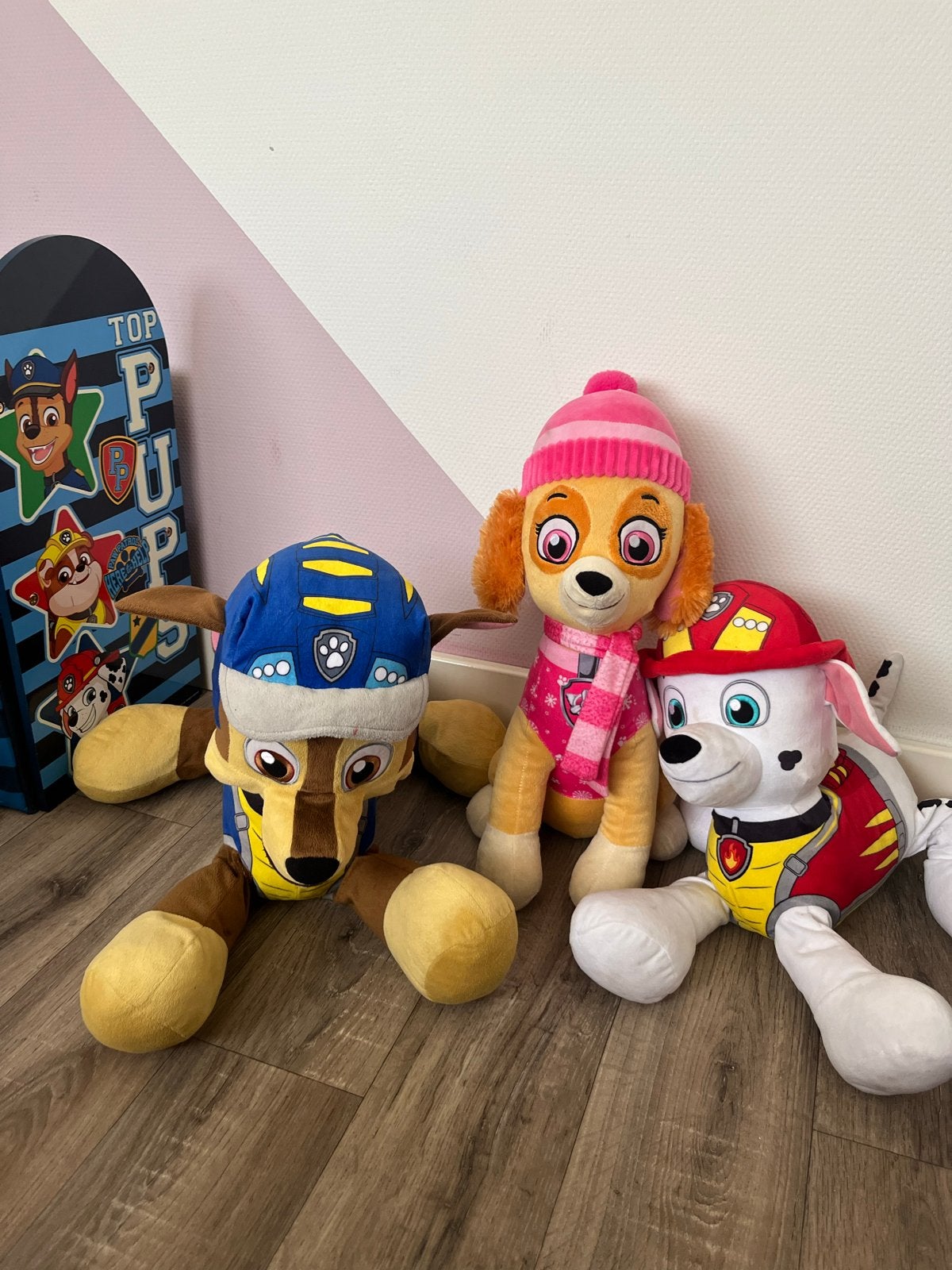 Paw Patrol Knuffels - Chase, Skye en Marshall, Ophalen, Hond, Zo goed als nieuw, Middelgroot (20 tot 80 cm)