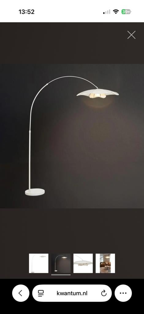 Leuke Japandi-stijl Vloerlamp - Off-white Linnen/IJzer, Ophalen of Verzenden, Nieuw, Stof, 200 cm of meer