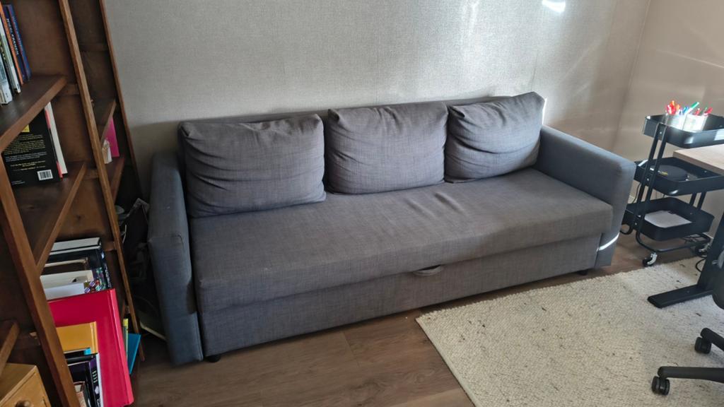 Ikea slaapbank met opbergvak - Grijs, Huis en Inrichting, Ophalen