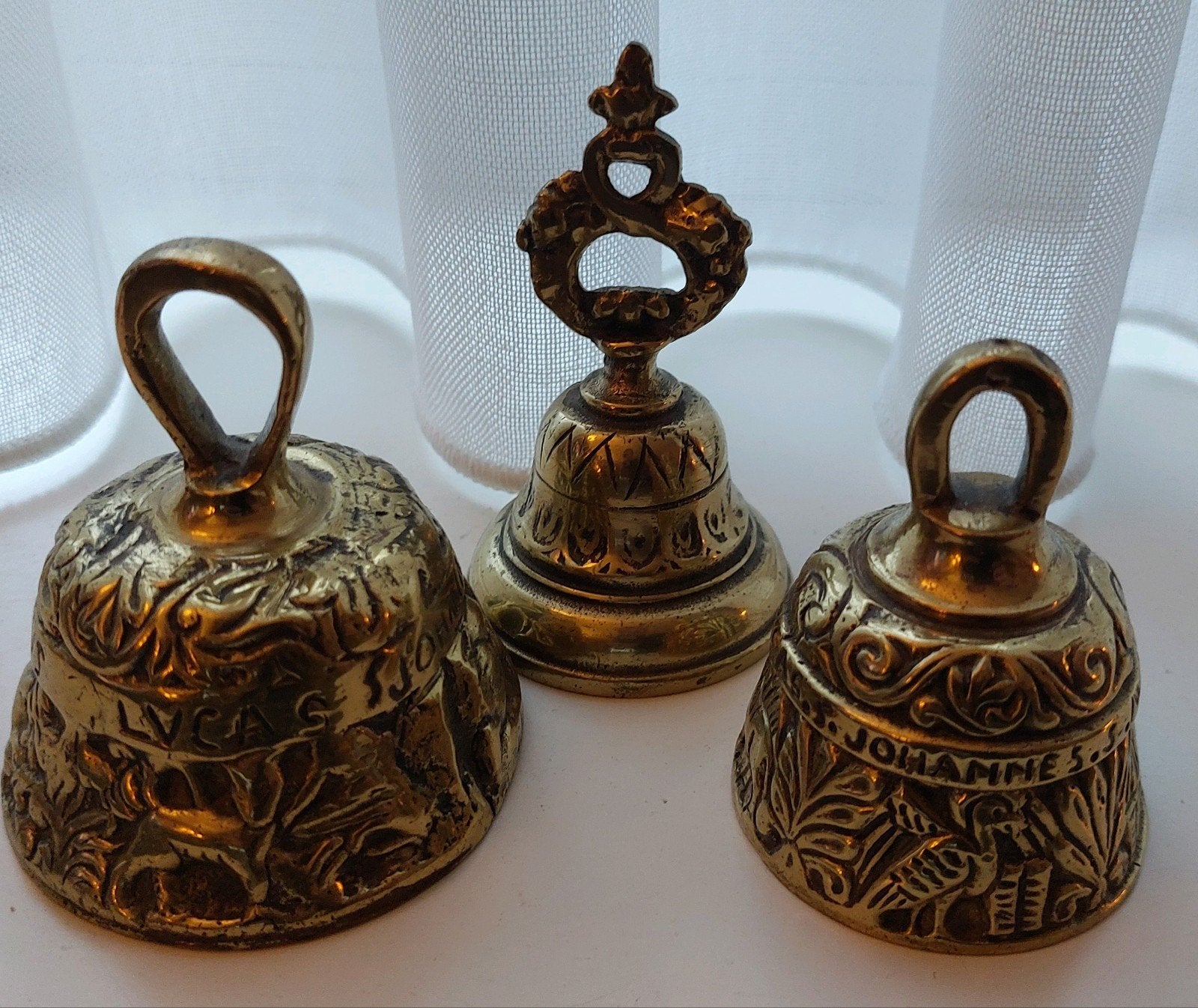 2 antieke tafelbellen koper/brons. Prachtige collectie., Ophalen of Verzenden