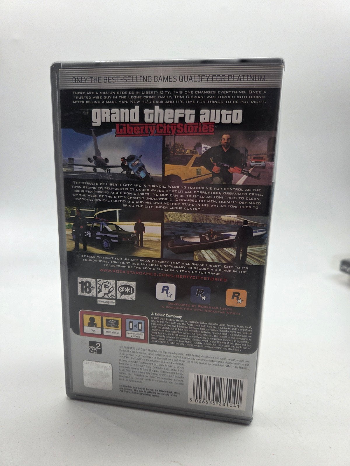 Grand Theft Auto: Liberty City Stories - PSP Platinum, Vanaf 18 jaar, Info@rockstargames.com, 1 speler, Ophalen of Verzenden