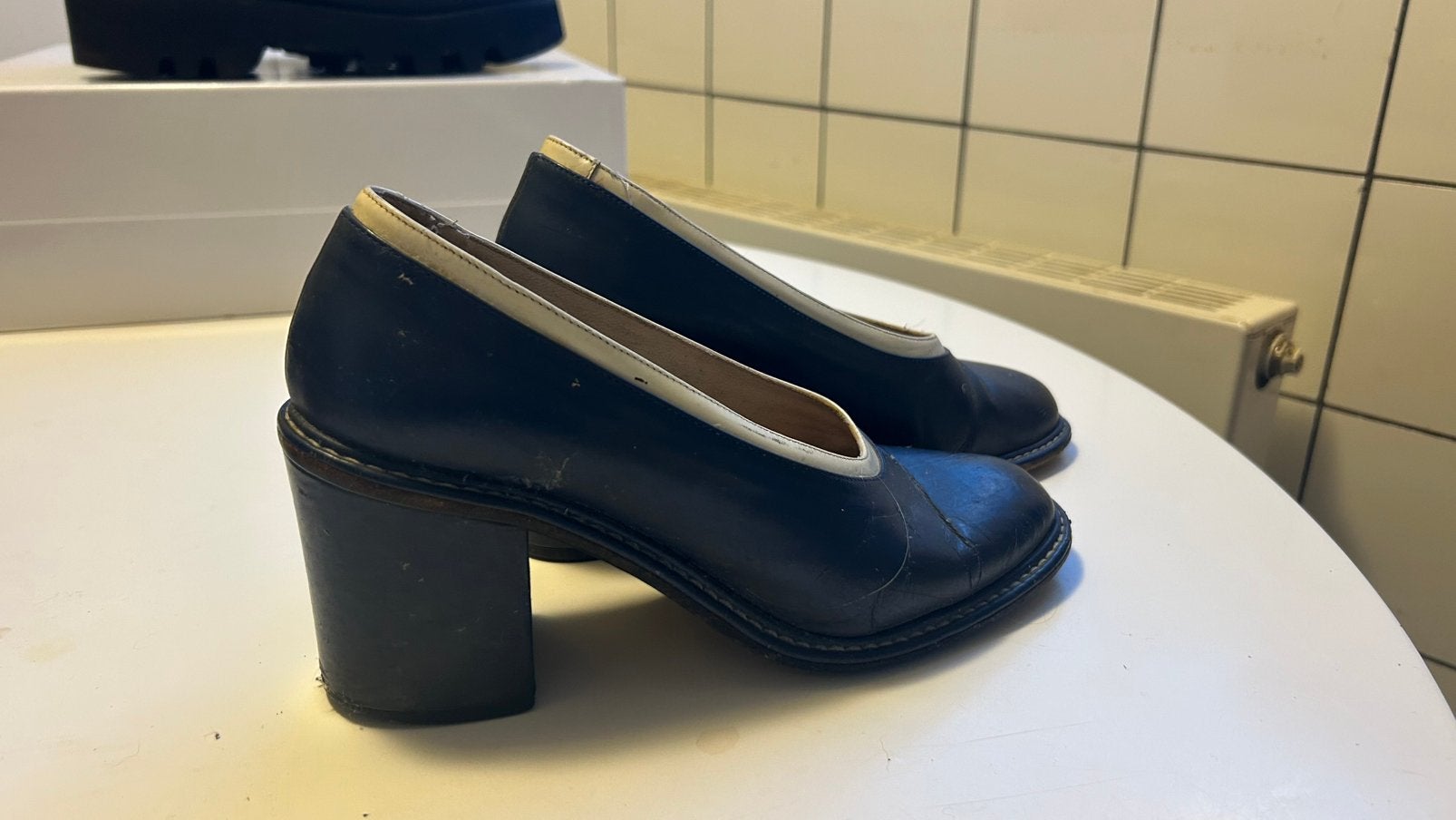 Vintage Dries van Noten pumps maat 37, Pumps, Blauw, Ophalen of Verzenden, Gedragen