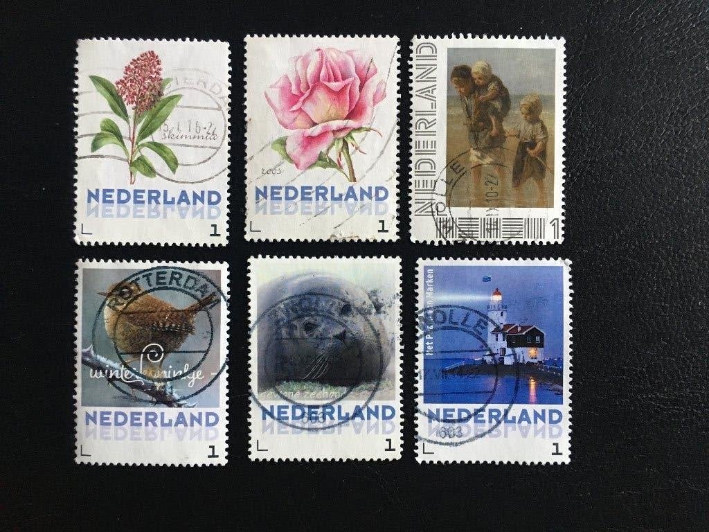 958b Persoonlijk - Opruiming 6 divers met Skimmia gestempeld, Ophalen of Verzenden, Na 1940, Gestempeld